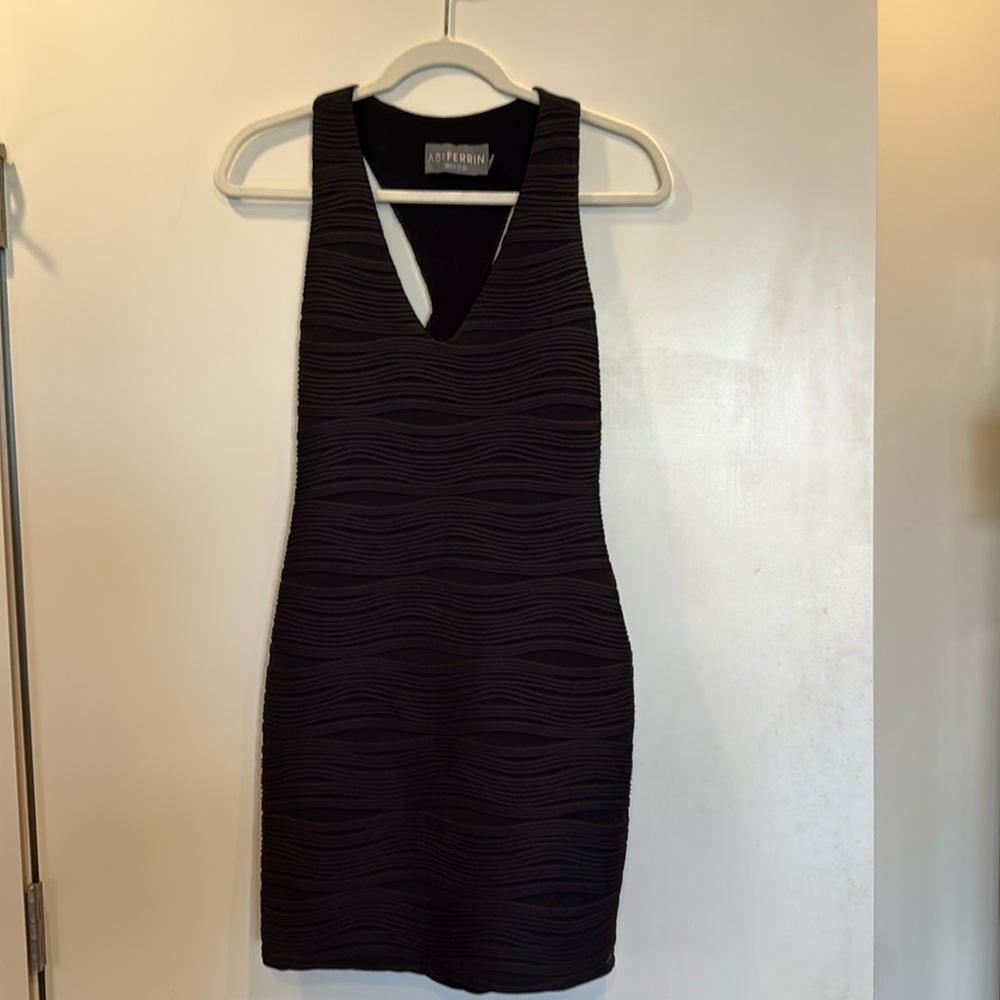 Abi Ferrin bodycon racerback black dress, size M